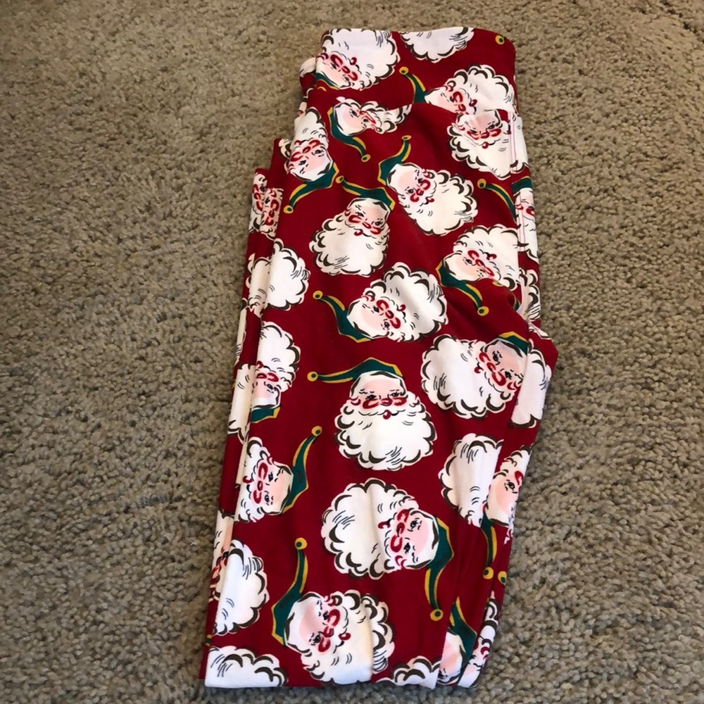 EUC Santa face LuLaRoe OS Leggings.